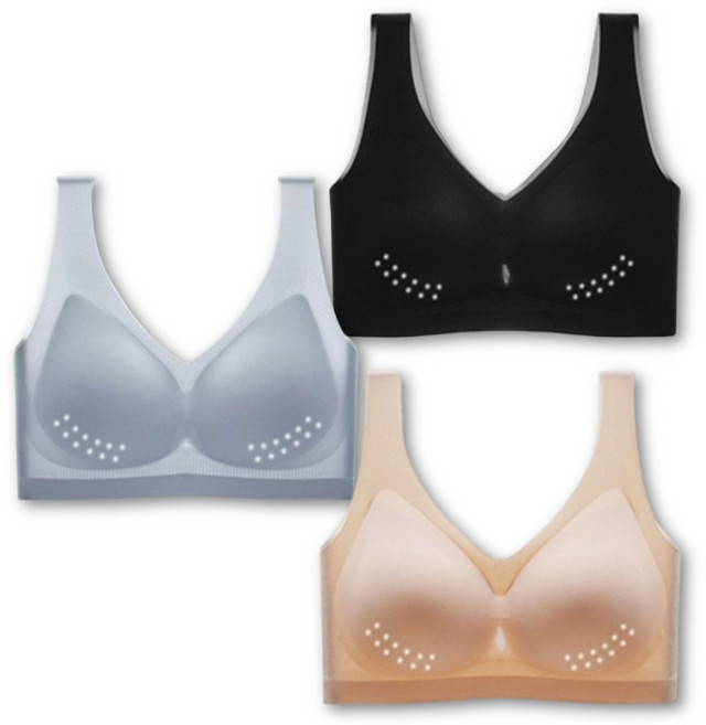 어썸브라 아이스 쿨링브라 여름 빅사이즈 노와이어 심리스브라 메쉬 3PC 1세트