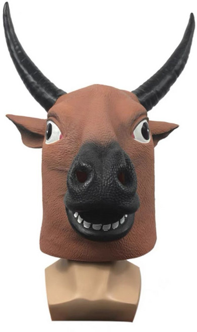 동물가면 동물탈 초록물고기 할로윈 코스프레 코스튬 무대의상 사진소품, 갈색 황소