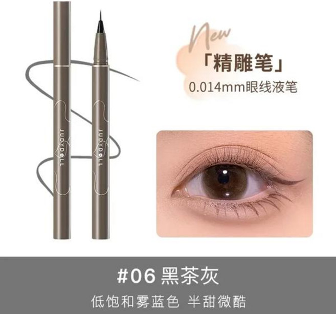 아이라인펜슬 Judydoll 블랙 리퀴드 아이라이너 펜슬 방수 24 시간 오래 지속되는 아이 메이크업 부드러운 초극세 라이너 펜 신제품, 10 06, 1개