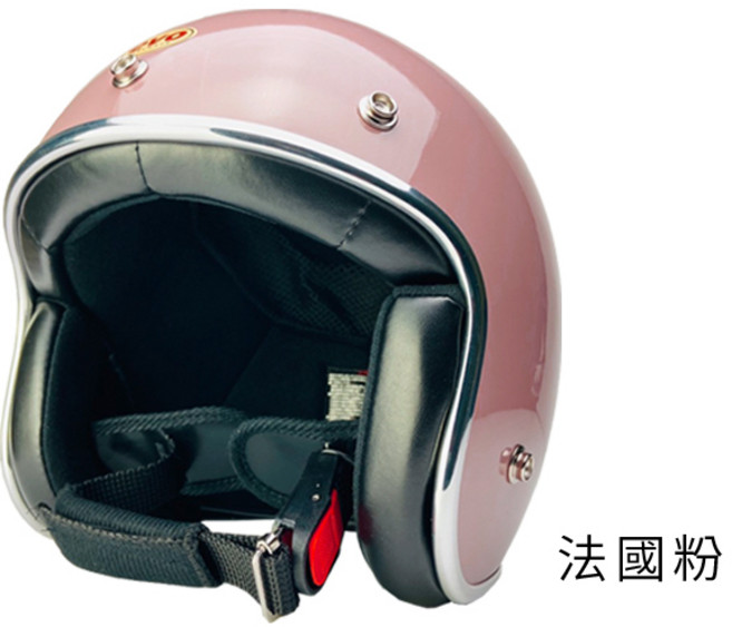 EVO CA309/310 精裝銀邊復古騎士帽 法國粉 安全帽, 55~57cm(CA-309)
