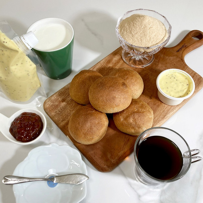 [유스마일] 우리밀 저당 식이섬유 밀기울 100프로 통밀빵, 50g, 6개