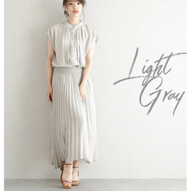 ANYOU 여름 여성 분위기 원피스 허리 조임 반팔 쉬폰 원피스