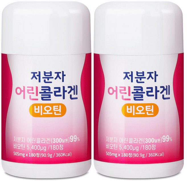 [녹십초] 저분자 어린 콜라겐 비오틴 300달톤, 녹십초 저분자 어린 콜라겐 비오틴 (12개월분: 360, 2개, 180정