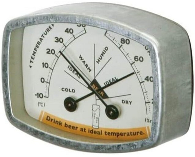 덜튼 온습도계 써모 하이그로미터 맥주 타입 DULTON K925-1284BE 일본발송, 1개, 단품