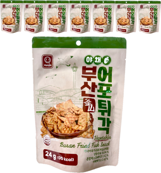 한진식품 추억의 부산 어포 튀각 야채맛, 8개, 24g