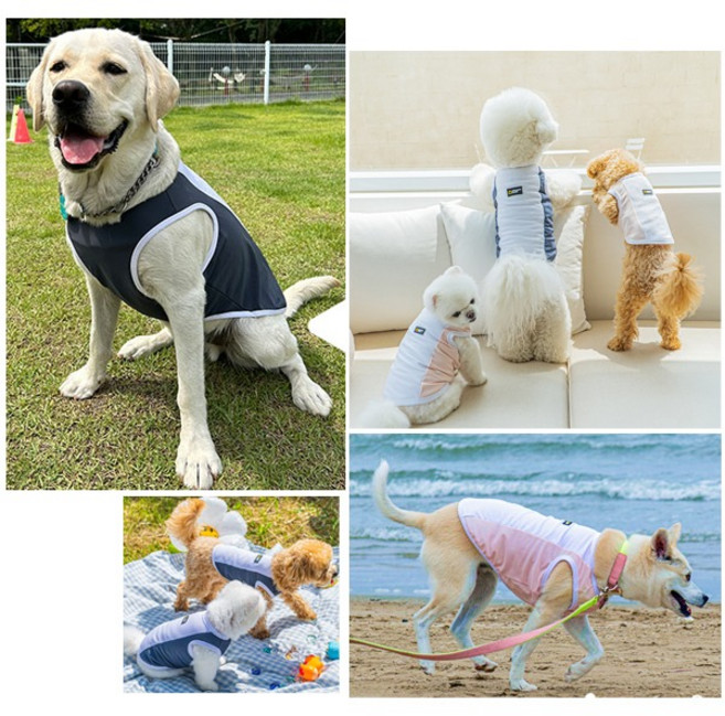 초코펫하우스 래쉬가드 쿨링티셔츠 강아지옷 래쉬가드 쿨링티셔츠 더위탈출 해충보호 2색상 / 사이즈 선택1, 블루그레이 / XL, 1개