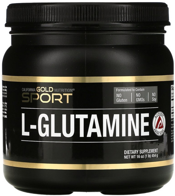 캘리포니아골드뉴트리션 L-글루타민 분말 AjiPure 글루텐 무함유 454g (16 oz), 1개