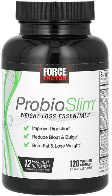 Force Factor ProbioSlim 체중 감량 에센셜스 베지 캡슐 120정 FOA-01478, 1개