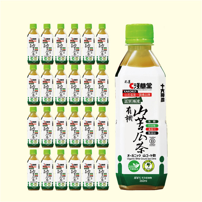淺草堂 KAKOROT 有機山苦瓜飲料NO.1 十大神農 外銷商品, 24個, 360ml