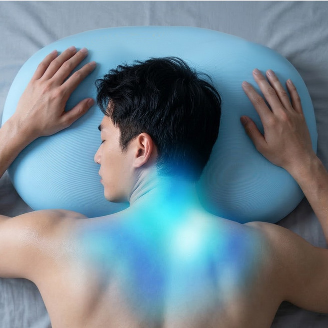 코어블리스 쿨링 메모리폼 몽글베개, 블루, 1개