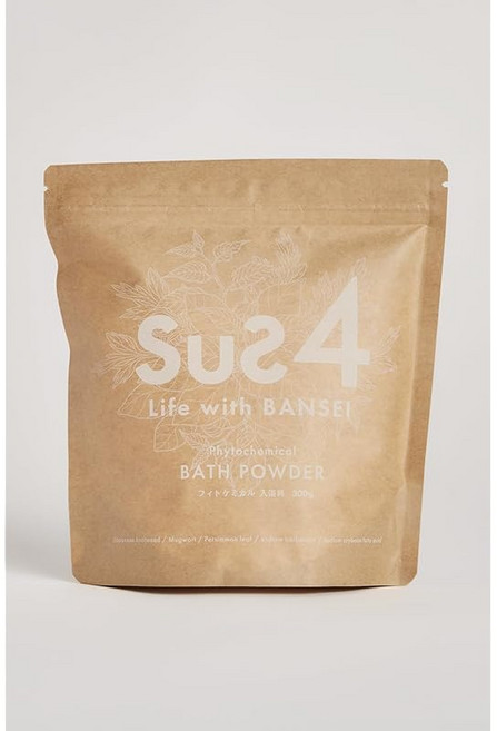 sus4 서스포 무첨가 입욕제 유기농 감잎 쑥 이타도리 피토케미칼 무향료 국산 보습 100% 식물 추출물 아기 토로미 선물 선물 300g (30회분), 1개, 1g