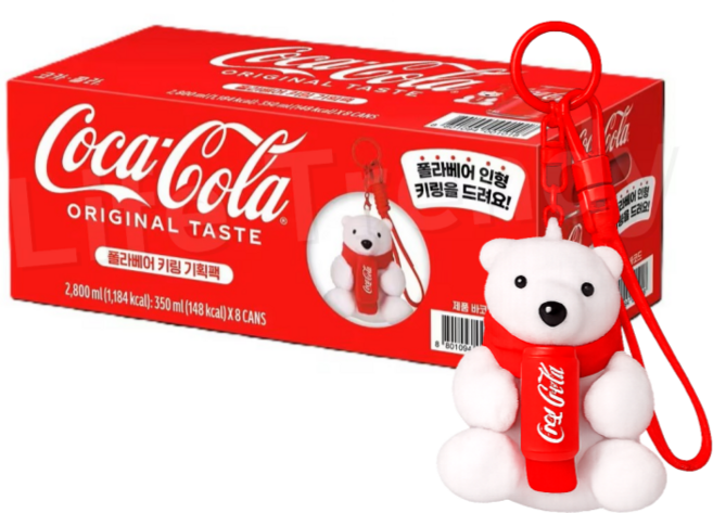 코카콜라 350ml x 8입 + 폴라베어 키링 기획팩