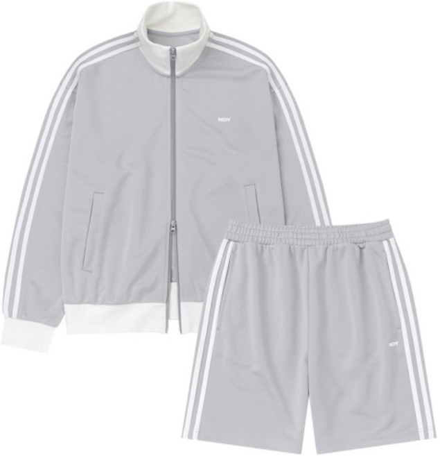 널디 NDY 클래식 NY 트랙 하프 팬츠 세트 라이트그레이 PNES26TR0135SET2 377604