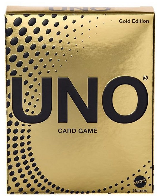 마텔게임 Mattel Game 우노 금 UNO GOLD EDITION 게임 파티 상품 카드 게임 112장 2-10인용 7세부터 메탈릭 골드 황금 JHB35, 1개, 상세페이지 참조
