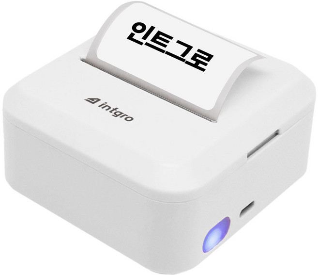 인트그로 감열식 미니 휴대용 네임스티커 라벨프린터 T300, 1개, T300_화이트 스모크
