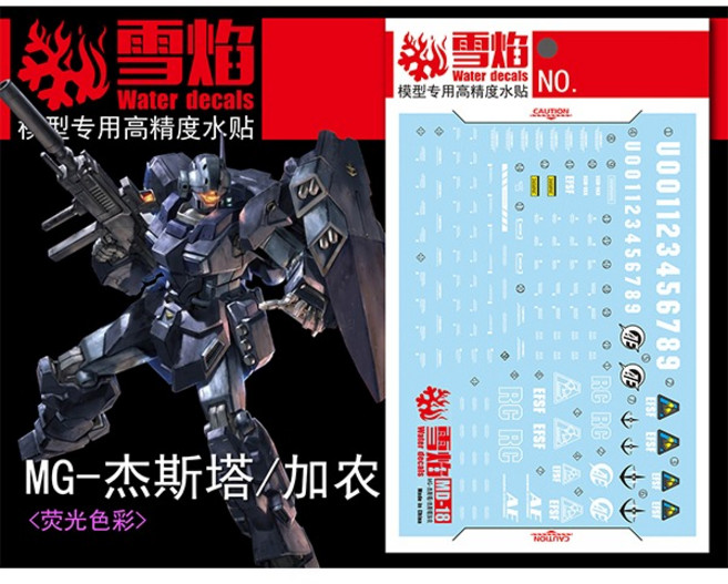 설염데칼 MG71 MG 제스타 건담 UV 형광 - 습식데칼, 1개