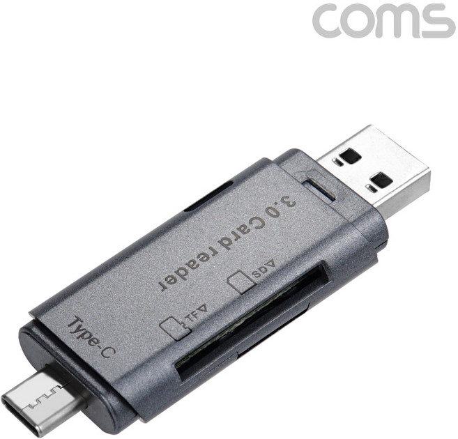 TB195 Coms C타입 카드리더기 (2 in 1) TF SD USB 3.0
