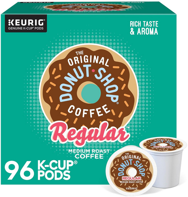 The Original Donut Shop 오리지널도넛샵 레귤러 미디엄로스트커피 싱글 서브 K컵 포드, 오리지널, 1kg, 4개, 24개입
