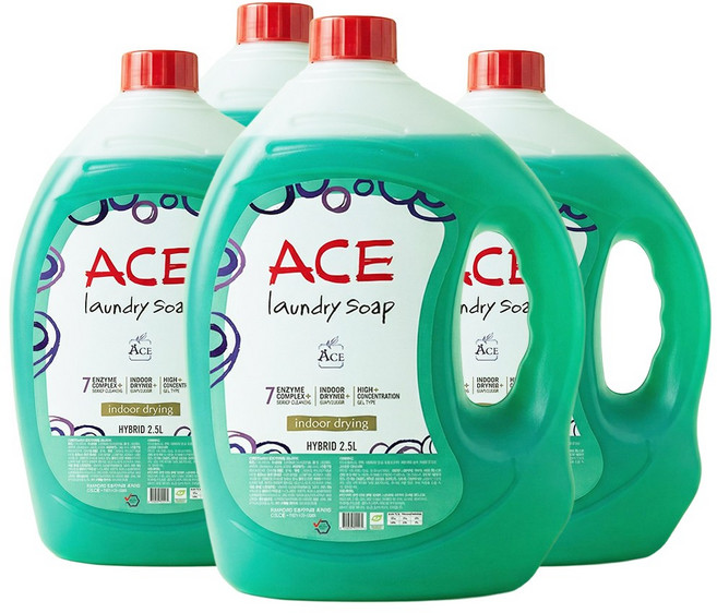 에이스 고농축 액체세탁세제 일반드럼겸용 2.5L, 1개