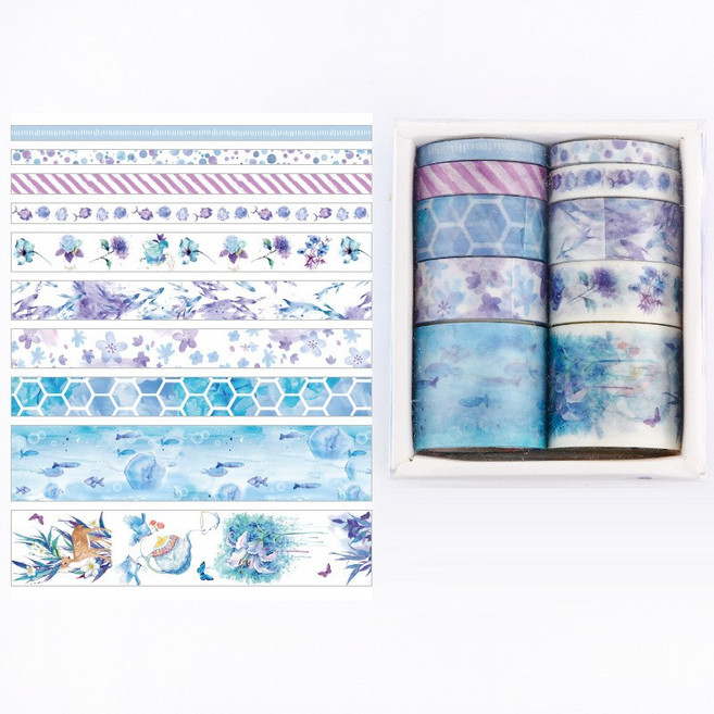 올리브파티 빈티지 감성 다꾸 마테 마스킹테이프 10개 세트, 2세트, E형