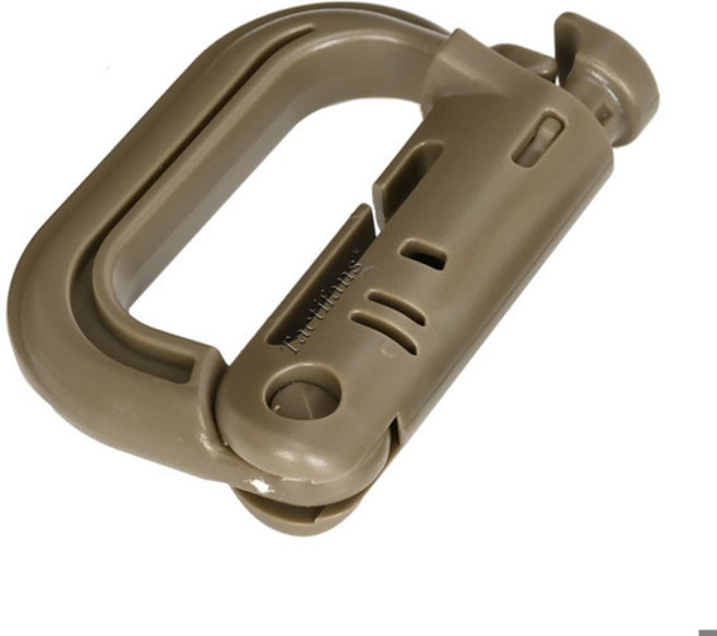 Grimloc Molle 카라비너 D 잠금 링 플라스틱 클립 스냅 타입 링 버클 카라비너 키체인 ITW 패스너 백 버클 5 개, [03] Dark Khaki