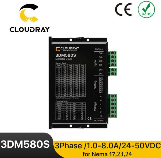 Cloudray 3 상 스텝퍼 드라이버 Nema 23 스테핑 모터 컨트롤러 CNC 타각기 24 50V 3DM580S