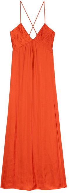 쟈딕앤볼테르 스파게티 스트랩 주름 맥시 드레스