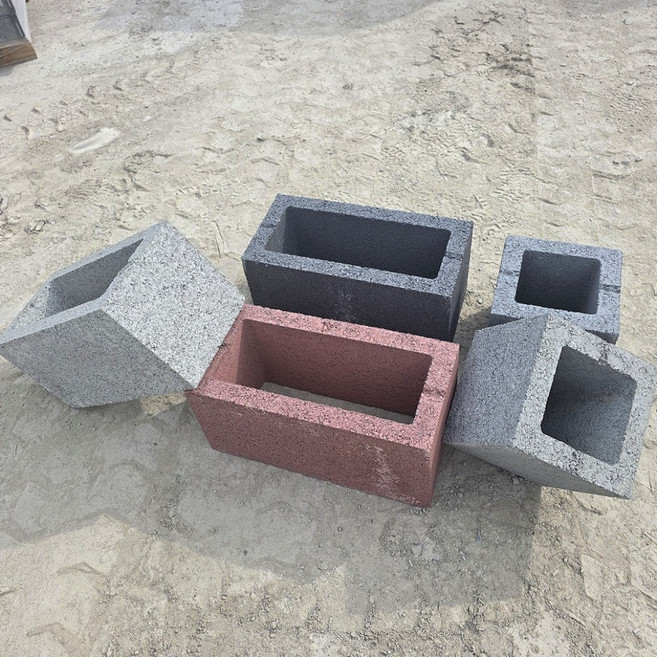 [자체생산] 큐블럭 디자인블럭 190x190x390 벽돌 인테리어 큐브블럭 DIY 콘크리트 전원주택 담장 마당, 1개, 블랙