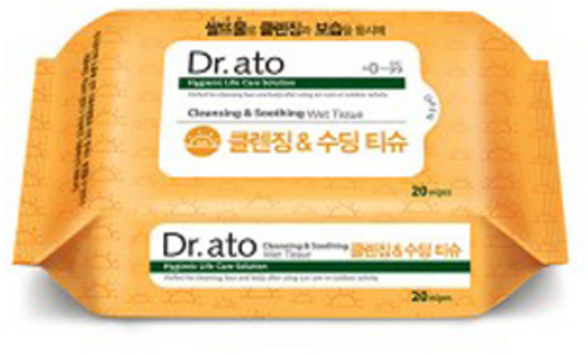 닥터아토 클렌징&수딩티슈 휴대용 20매, 20매입, 15개