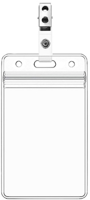 베러워커스 사원증 연질 케이스 투명 + 고리 집게 세트, 10개