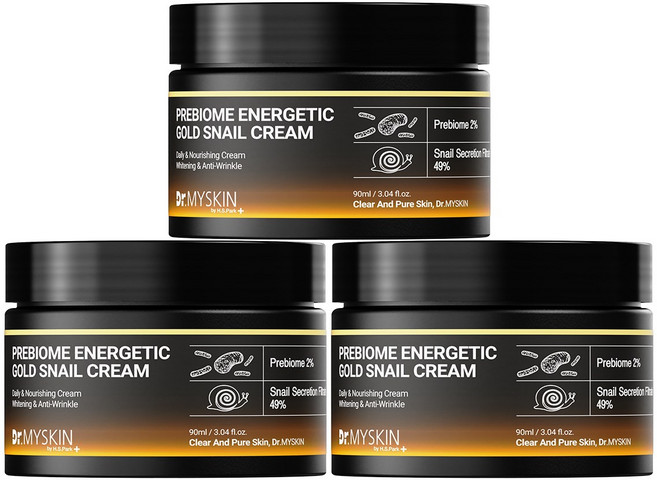 프리바이옴 골드 스네일크림 90ml / 대용량 달팽이크림/올인원 영양/수분/보습/미백/탄력크림/, 3개