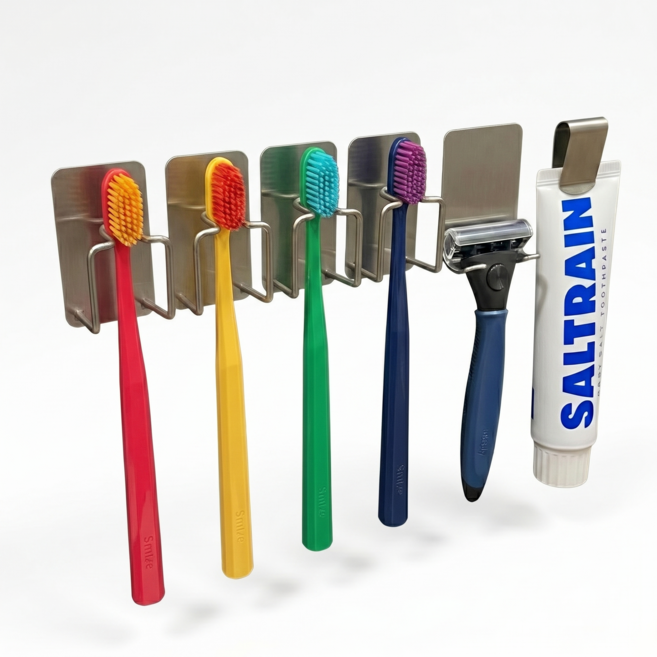 루벤츠 3세대 올스텐 304 무타공 칫솔걸이 칫솔꽂이, 1개, 세트