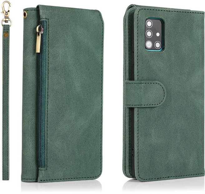 갤럭시 S21 플러스 울트라 가죽 지퍼 카드 스트랩 지갑 다이어리 케이스 갤 S21+ S21U 핸드폰케이스 AC1577