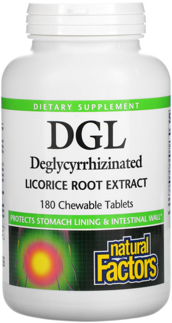 내추럴팩터 씹어먹는 식물성 DGL 400mg 180정 감초 추출물, 1개