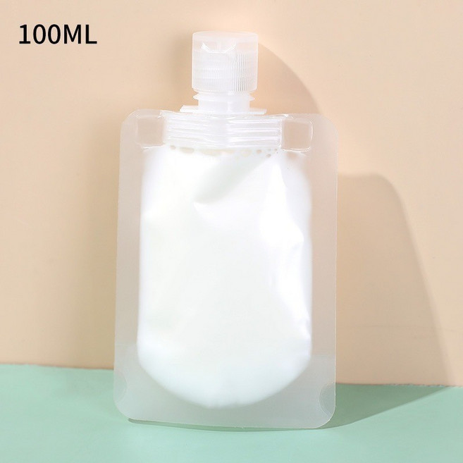 旅行液體分裝袋 100ML 加厚防爆款 方便灌裝 防水耐壓 可重複使用 PET材質, 1個, 【100ml】加厚防爆款