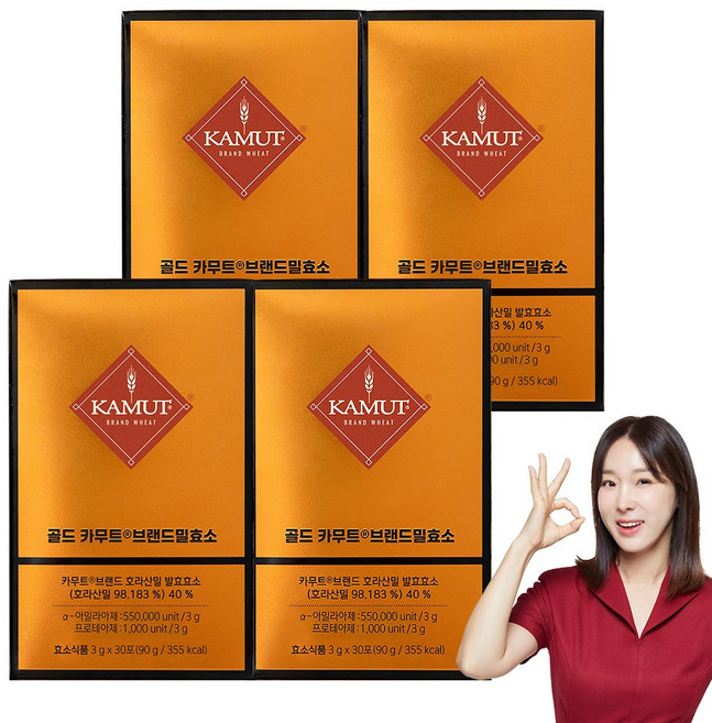 그레인온 골드 카무트 브랜드밀 효소, 90g, 4개