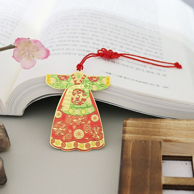 전통 한복 책갈피 북마크 북클립 한국기념품 전통선물 외국인선물 단체선물 바이어선물, 1개, 왕비복
