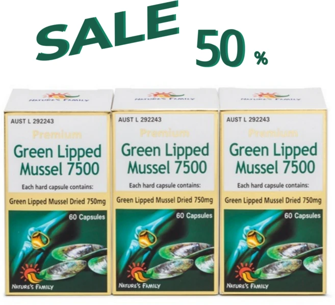 [50%특가판매] Nature's Family 프리미엄 순수초록홍합 7500 60정 3병 유통기한 2027년01월, 3개 - 쿠팡