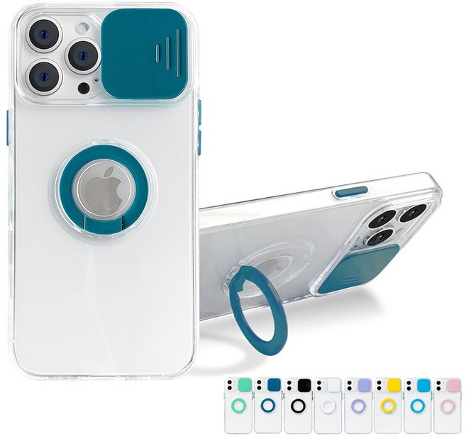 아이수트 투명 링홀더 그립 핑거톡 슬라이드 카메라 휴대폰 케이스 아이폰 14 13 12 프로 미니 맥스 전용