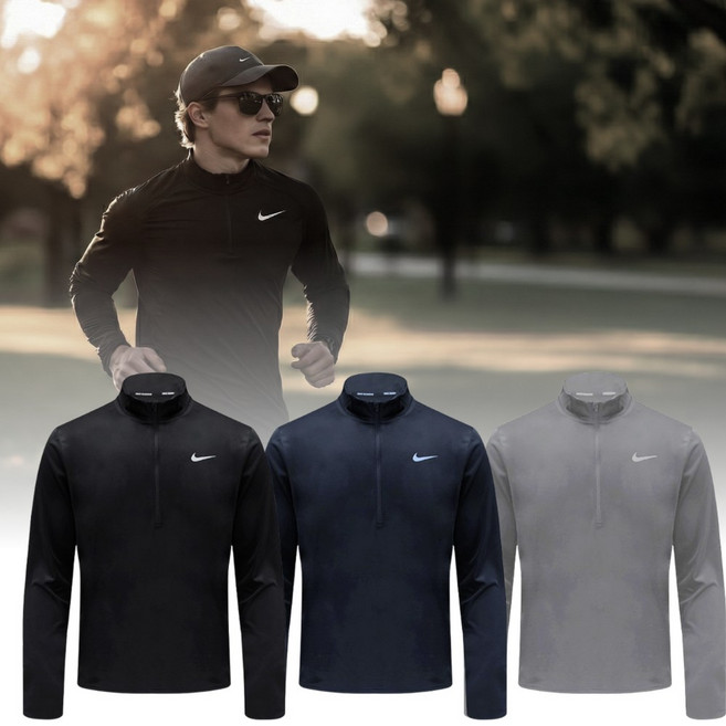 나이키 골프 긴팔티셔츠 남성 반집업 가을 러닝 드라이핏 CPS1937241030 의류포켓백 구성