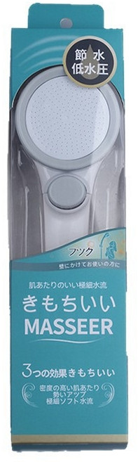 0.3mm 미세수류 일본특허 초고압 수압상승 샤워헤드 온오프 스마트라이프, 화이트, 1개