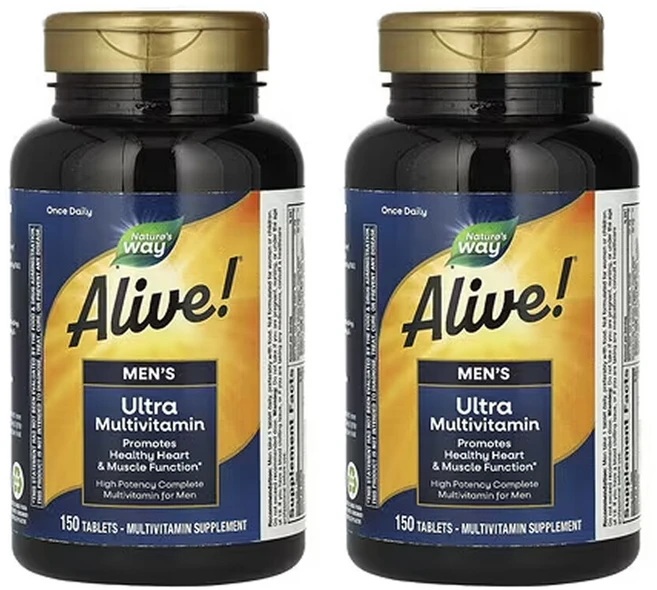 네이처스웨이 2개X Alive 남성용 울트라 종합비타민 150정, NWY13717-2, 2개 - 쿠팡