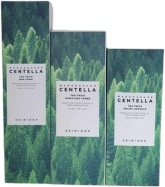 스킨천사 SKIN1004 마다가스카르 센텔라 티트리카 세트 (토너 폼 앰플), 2세트