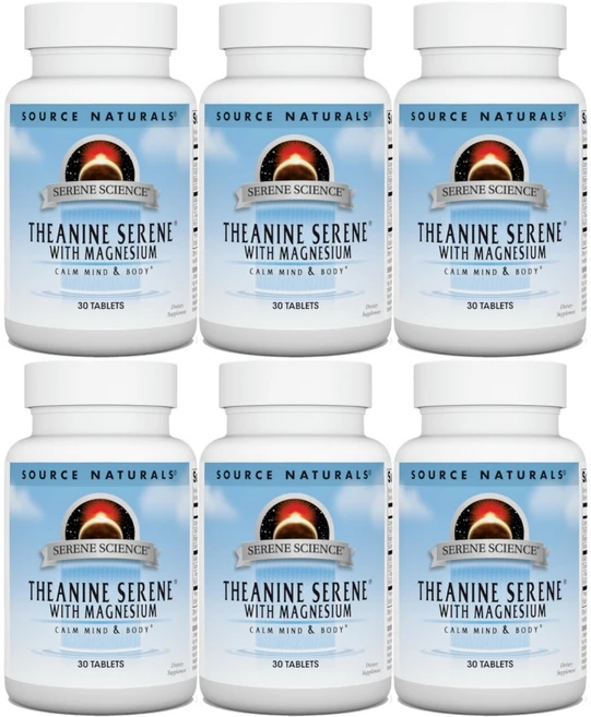 Source Naturals 소스내추럴스 테아닌 세레네 테블릿, 30정, 6개 - 쿠팡
