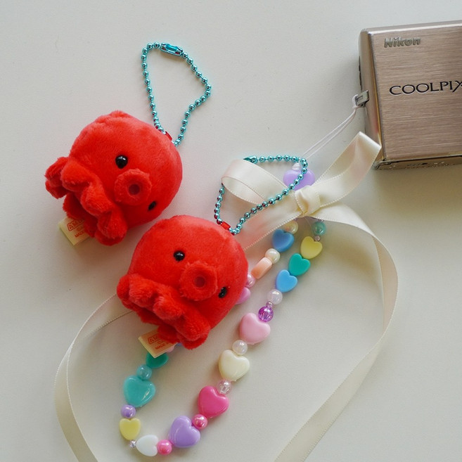 [DND] 문어 바다 동물 가방 인형 키링 열쇠 핸드폰 고리 에어팟 귀여운 봉제 미니 백팩 참 장식