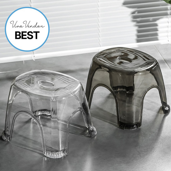 비바벤더 깔끔한 미끄럼 방지 욕실 다용도 의자, 블랙