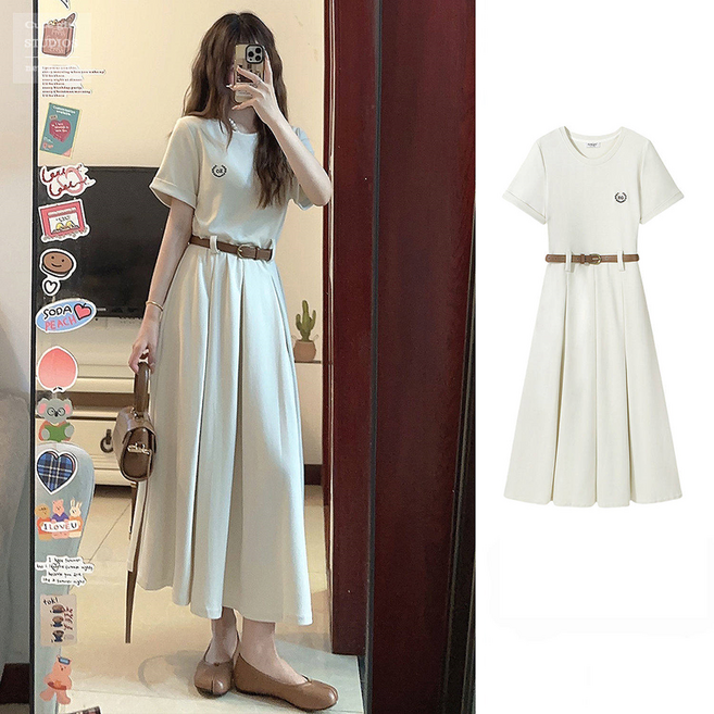 ZAJA 여름 고급 케주얼 원피스 반팔 예쁜 여성패션 슬림핏