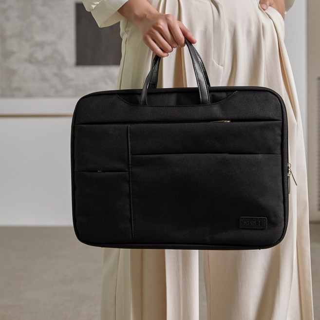 솜니움 - H 노트북가방 180도 오픈형 파우치, 블랙, 1개