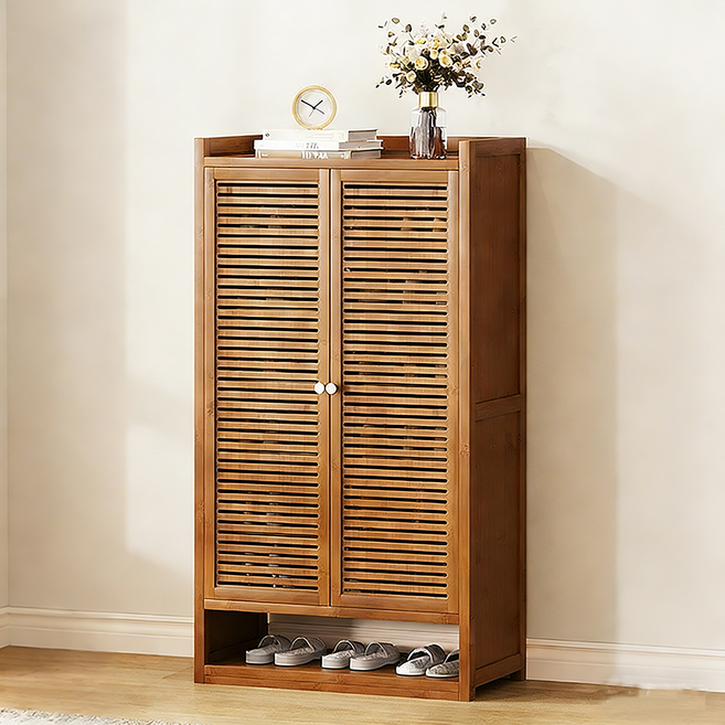 모던 루버도어 신발장 현관 신발 정리 수납장, 8단, A02