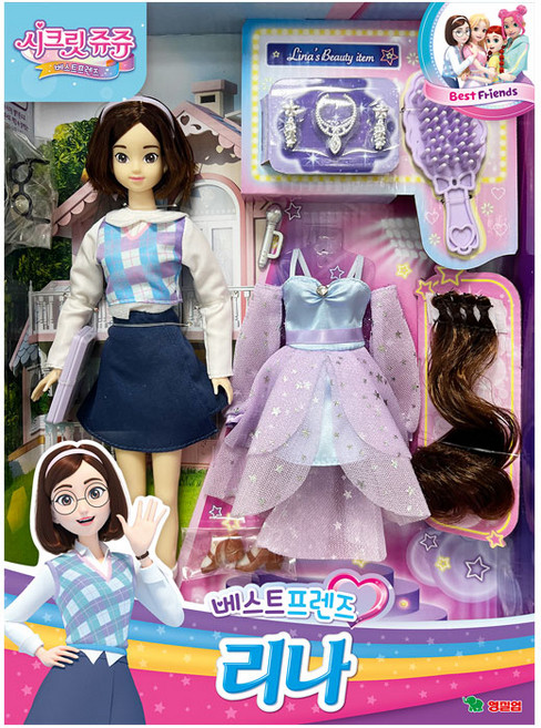 시크릿쥬쥬 베스트프렌즈 리나 인형, 혼합색상, 1개